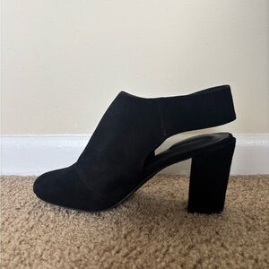 Sam Edelman Black Suede Heeled Mules